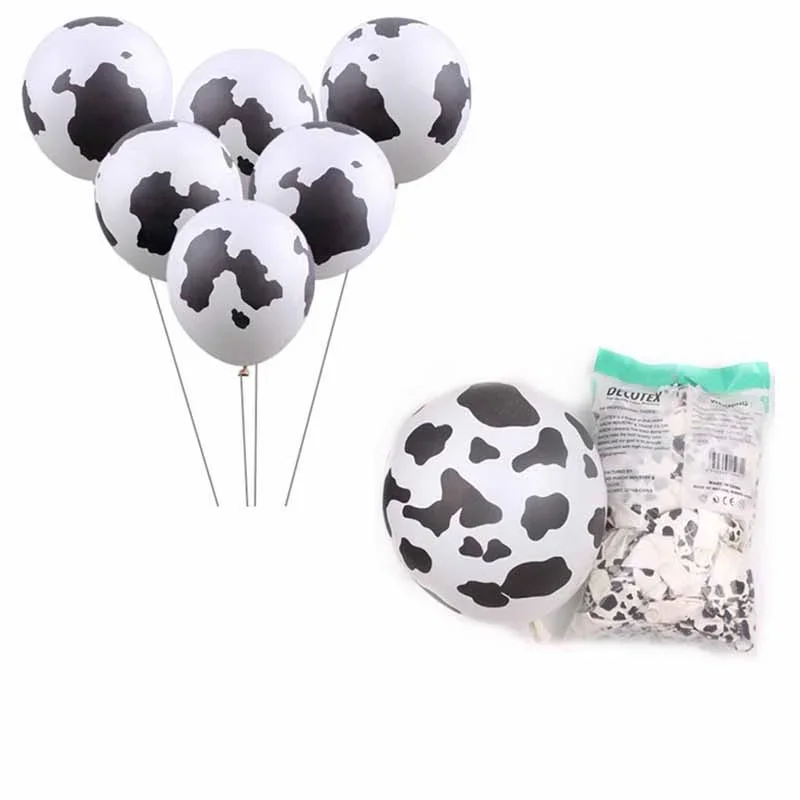 5 قطعة 12 بوصة الحيوانات البرية بالونات اللاتكس الغابة سفاري النمر زيبرا البقرة طباعة لحديقة الحيوان تحت عنوان حفلة عيد ميلاد الديكور استحمام الطفل #2