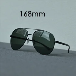 Vazrobe 168mm Oversized Aviation Polarized Sunglasses Men G15 Black Sun Glasses for Male Big Large Face Pilot Ultralight Driving