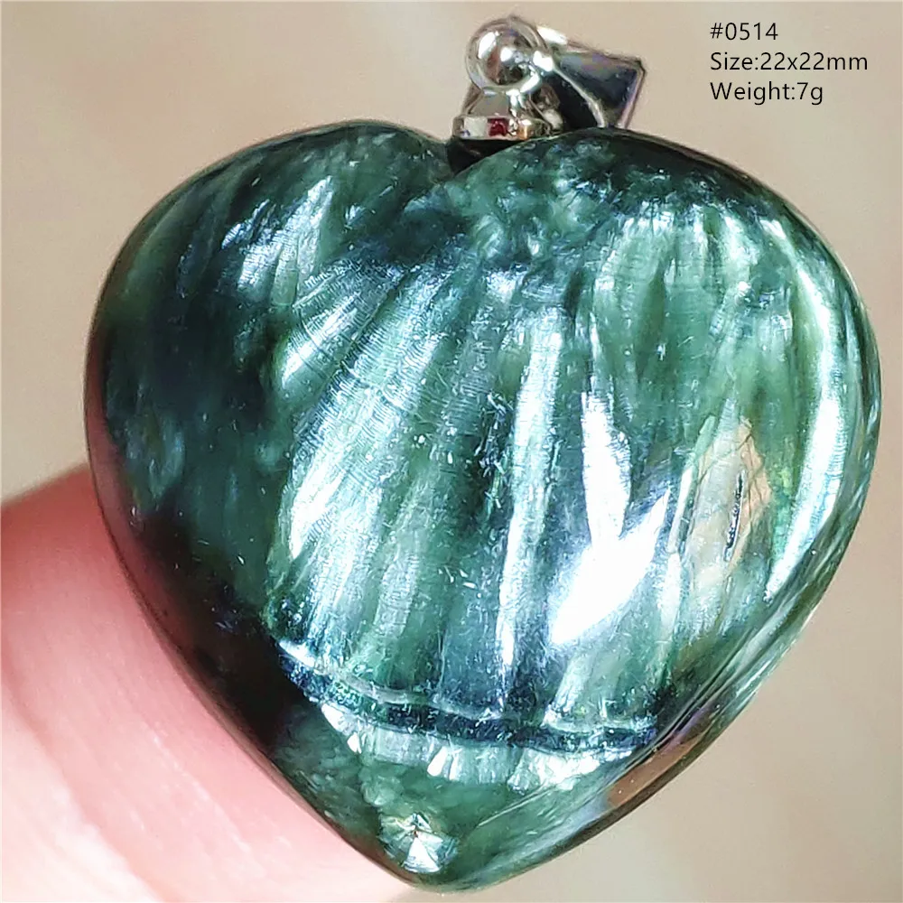 Natural Green Seraphinite Pendant Jewelry Heart Love Green Clinochlore For Women Men Necklace Fashion Stone AAAAAA