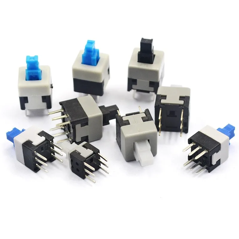 20pcs Button switch, key switch, six-pin switch, 5.8*5.8 7*7 8*8 8.5*8.5MM, self-locking or non-locking switch, six-pin