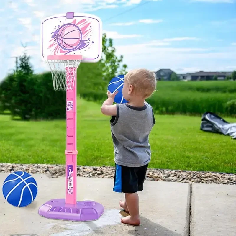 77-140Cm Toddler Adjustable Basketball Hoop Stand with Baseball Ejection Outdoor Indoor Ball Games Sport Backboard Children Toy
