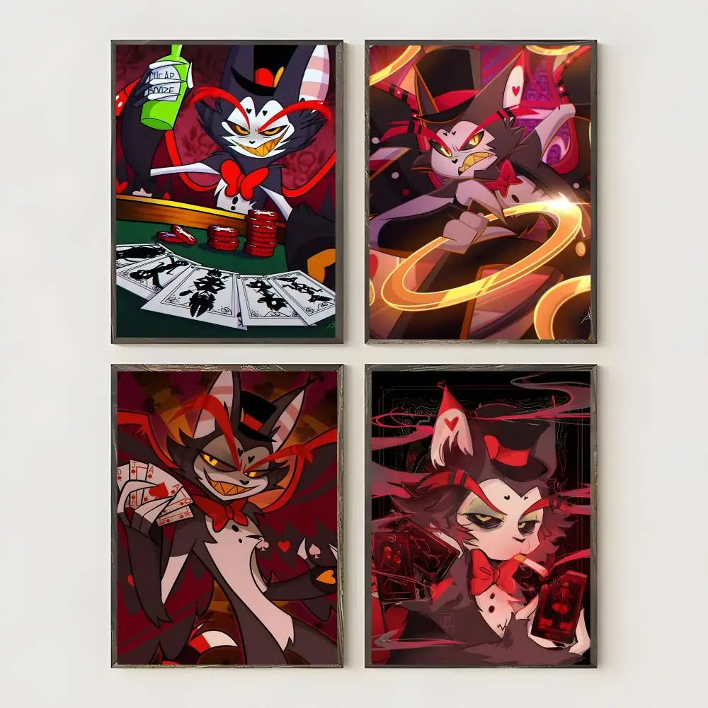 Anime H-hazbin Hotel Husk Poster Waterproof Canvas Art Wrinkle Free Wall Hanging For Home Living Room Bedroom Decor