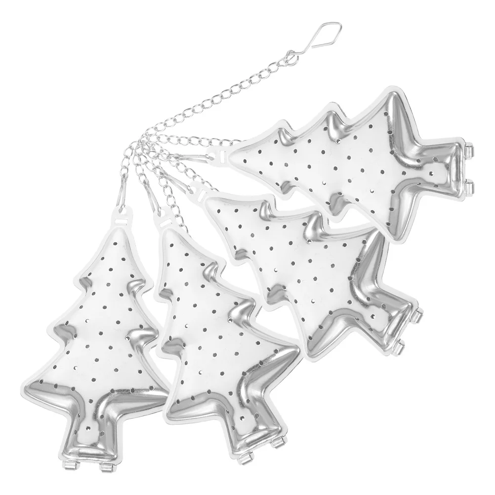 

4Pcs Stainless Steel Tree Shape Tea Strainer Fine Mesh Loose Leaf Tea Infuser for Home Office Travel Reusable Coffee Spice