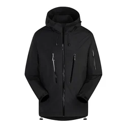 Outdoor Hiking Waterproof Jacket Men's Women's 2024 New Fashion Splicing Pocket Work Coat Autumn Sports Lightweight Windbreaker