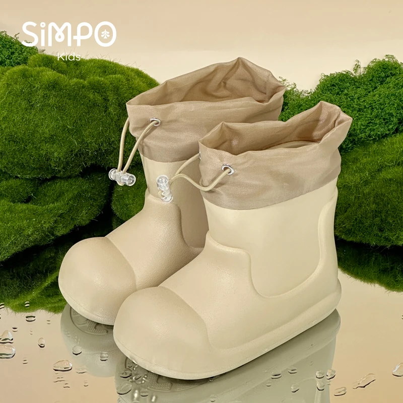 

Простые и модные однотонные резиновые сапоги для детей, резиновые сапоги на резинке, легкие удобные непромокаемые туфли для девочек и мальчиков