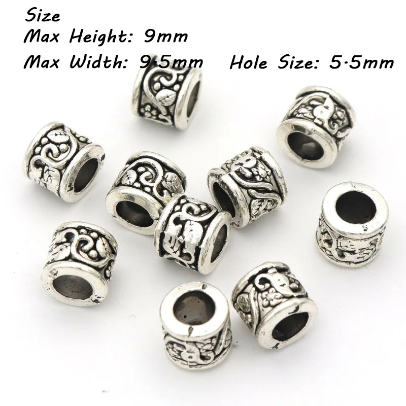 Tibetan Silver Color Ladybug Big Hole European Metal Loose Spacer Beads For Jewelry Making Diy Finding Needlework Wholesale