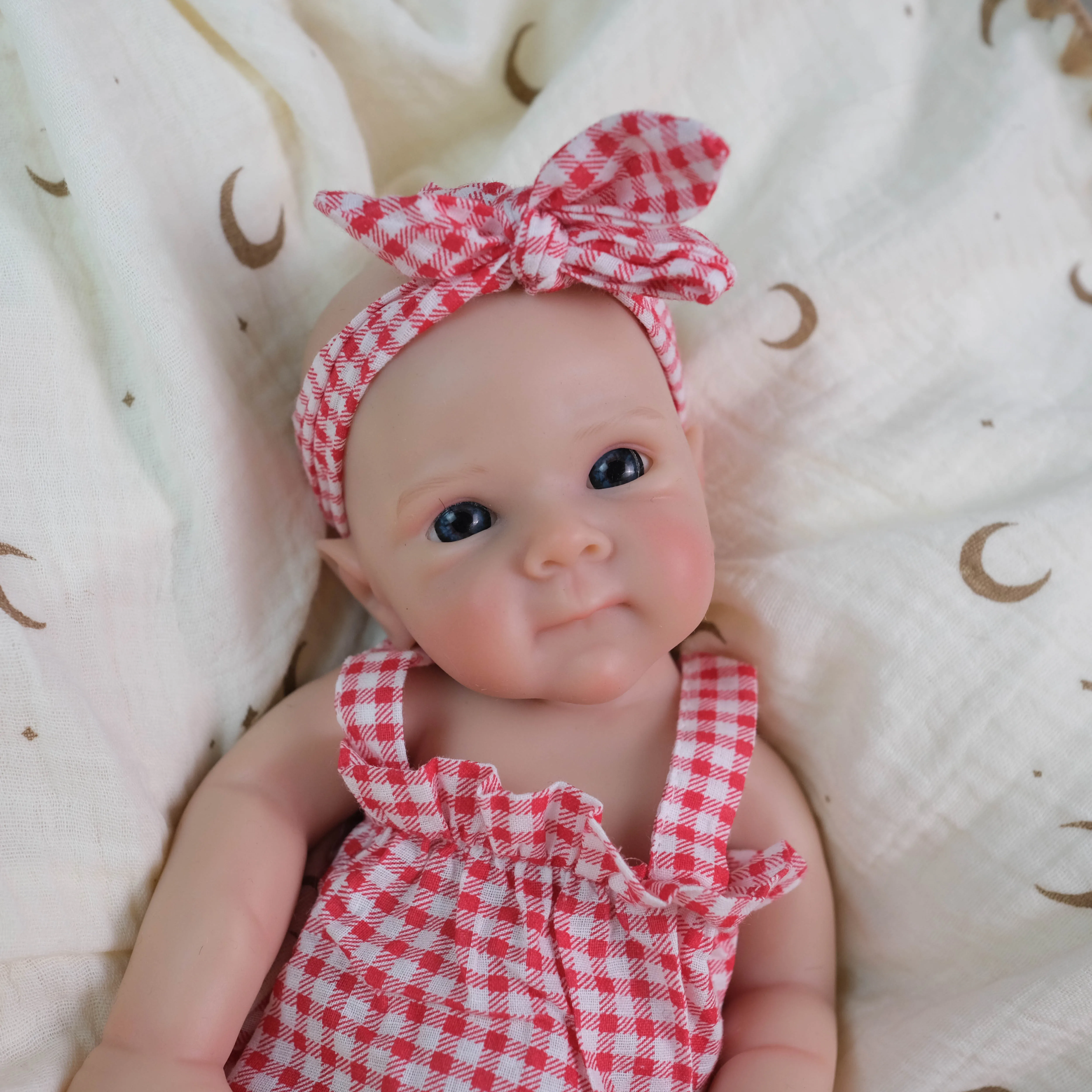 Premium Baby Bettie Girl Doll NPK-Solid Platinum Silikon Reborn Mouth Openable Super Soft Elastic Handmade High Quality