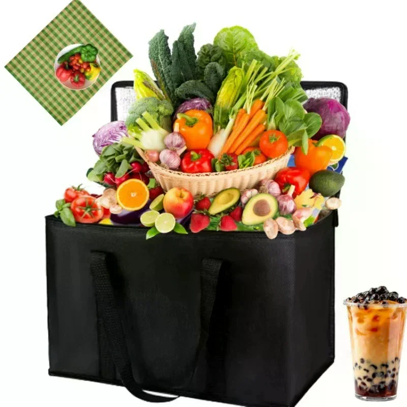 

Waterproof Aluminum Foil Insulated Bag Foldable Thermal Cooler Bag Portable Picnic Food Delivery Storage Bag