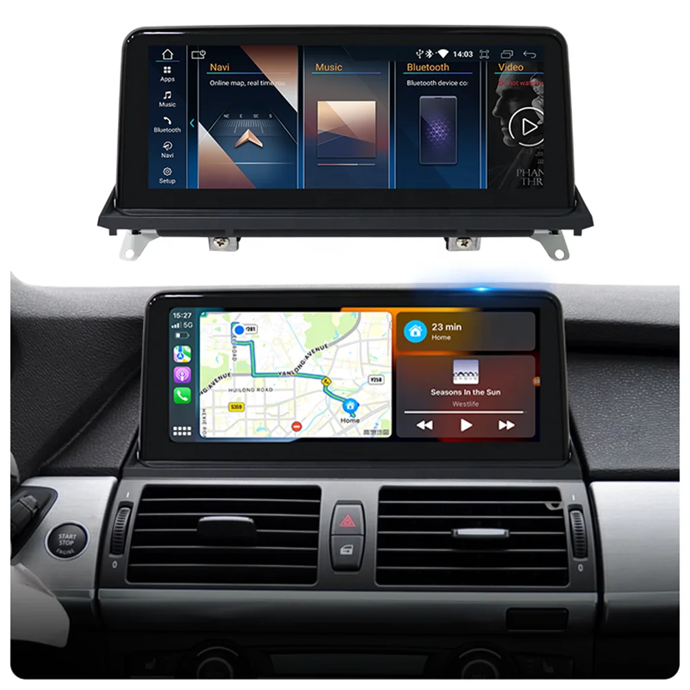 RoadNavi Android 13 Car Radio Wireless Carplay Android Auto GPS Navi Multimedia Player for BMW X5 E70 X6 E71