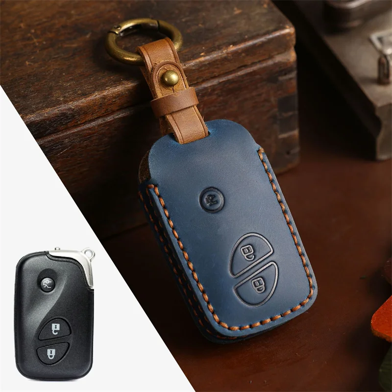 Leather Car Key Case Cover Shell Fob with Keychain for Lexus GX460 RX350 ES350 IS250 GX460 LX570 IS350 GS430 GS300 GS450h