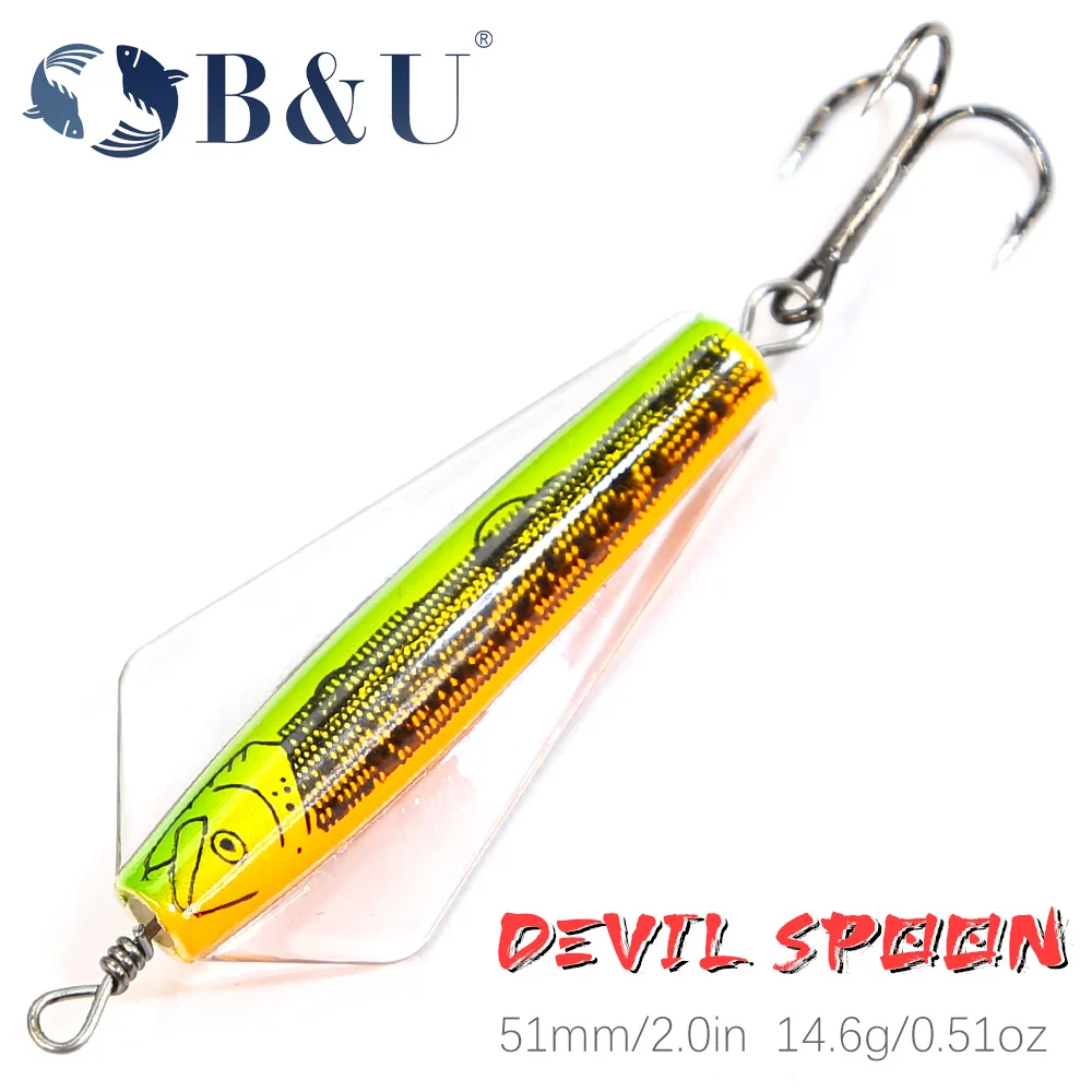 B&U Spinner Metal Vib Shad Casting Shore Trolling Jig Vibration Jigging Blade Spoon Fishing Lure Artificial Bait Tackle