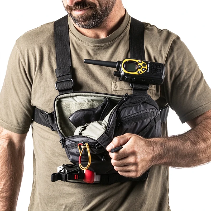 Waist Bag Double Layer Fanny Pack Portable Waterproof Belt Bag Adjustable Large Capacity Chest Pack Multifunctional Nylon