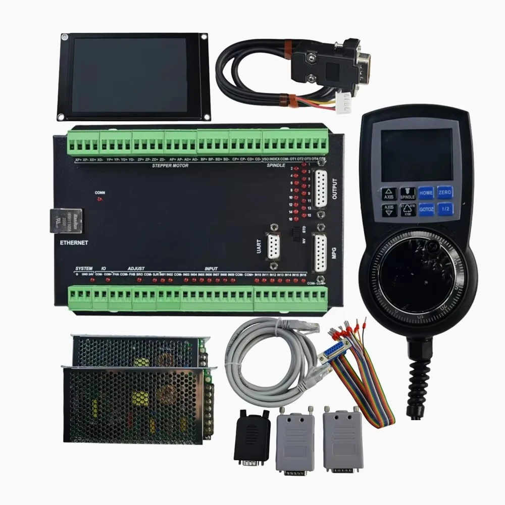 Ethernet Motion Controller Card EC500 4/6 Axis Mach3 Interface Board NVMPG & LCD & SMPS for numerical control engraving