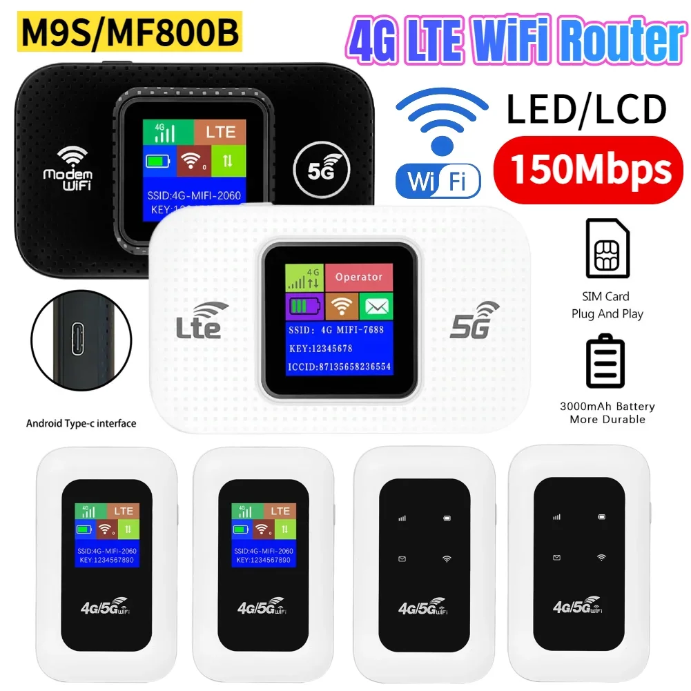 4G WiFi Mobile Hotspot Router 150Mbps Support 10 Users with SIM Card Slot Wireless Router Portable WiFi Hotspot for Home Travel