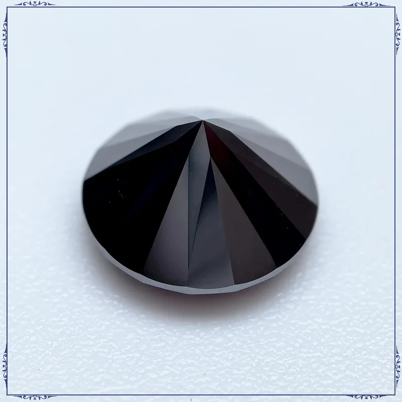 Moissanit-Stein, runde Form, schwarze Farbe, DIY-Anhänger, Schmuckherstellung, Ring, Halskette, Ohrringe, Hauptmaterialien, Zertifikat – Detail 6