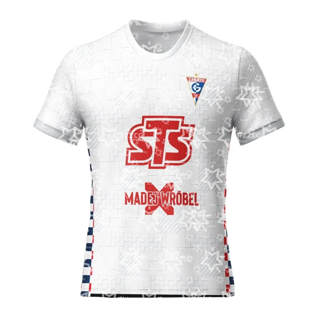 26-27 Summer New Gornik Zabrze Home Football Jersey Match Training Uniform Sports Men's Women's T-Shirt Breathable Quick-drying