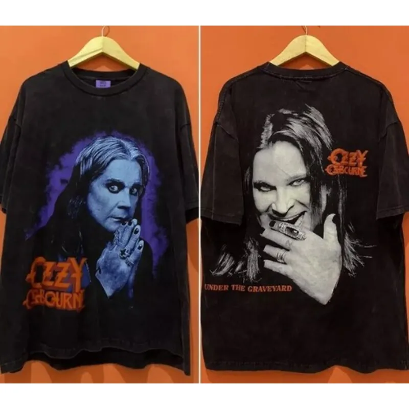 

Ozzy Osbourne Black Bass 90s 2 Side Black Men's and Women's T-shirt Reprint S-4xl - Fun Casual Wear for Both Men and Women