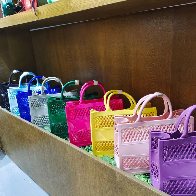 2022 Summer New Women\'s Bags Fashion Jelly Bag Candy Color Handbag Outdoor Picnic Tote Bag Casual Handbags 가방 bolso grande mujer