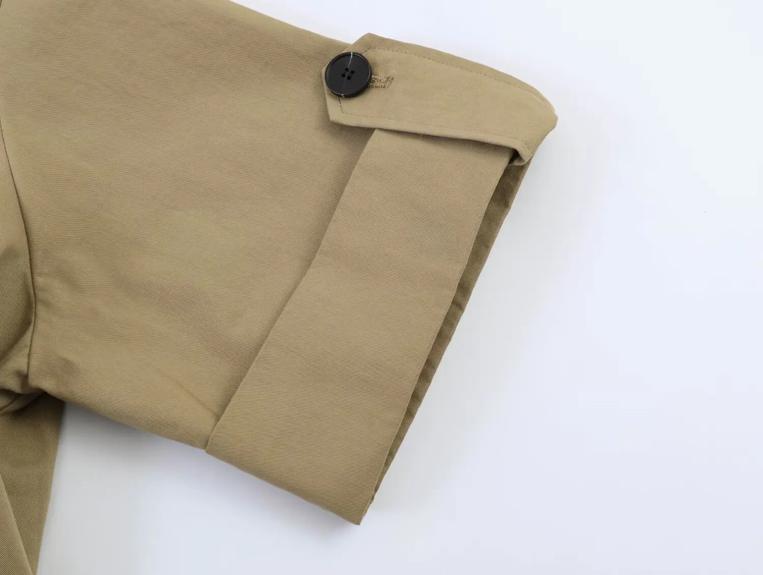 TFMLN Neue Damen Doppelreihige Kurze Trenchcoat-Jacke Halber Ärmel Frühling Sommer Oberbekleidung Freizeit Basic Style Windbreaker – Detail 7