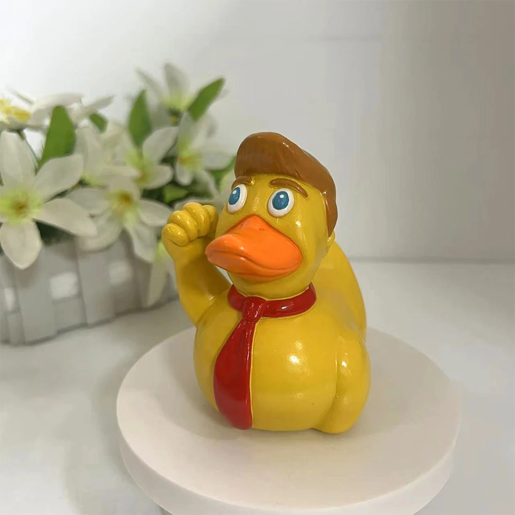 Donald Trump Yellow Duck Doll Funny Car Ornaments Cute Middle Finger Duck with Ear BandAid Gift for Kids & Adults of All Ages