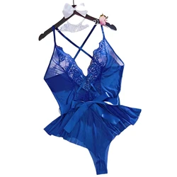 Lenceria 브래지어 세트 투명 에로틱 한 섹시한 의상 오픈 브래지어 여성의 친밀한 Chemise 란제리 속옷 세트 섹스 바디 슈트