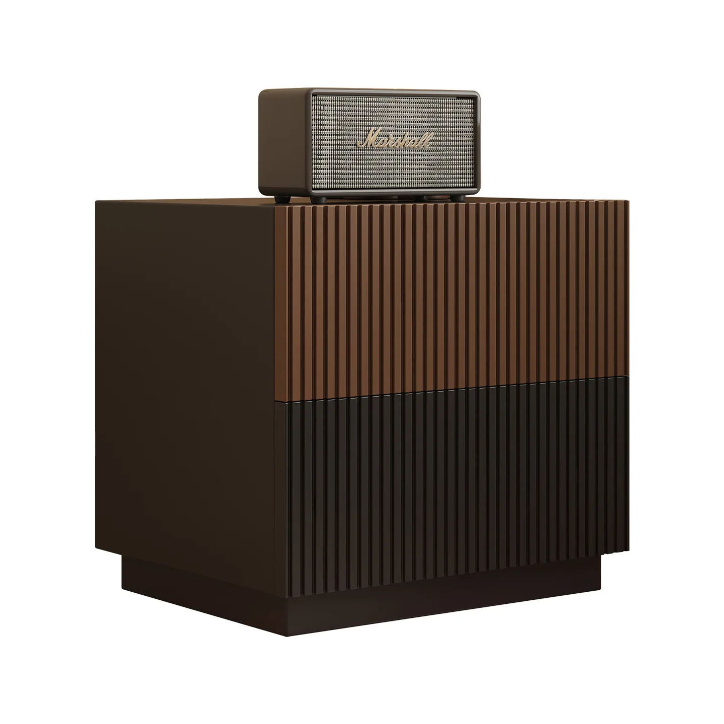 

Modern simple solid wood bedside table, bedroom wabi sandy wind medieval black paint storage bedside table, minimalist storage