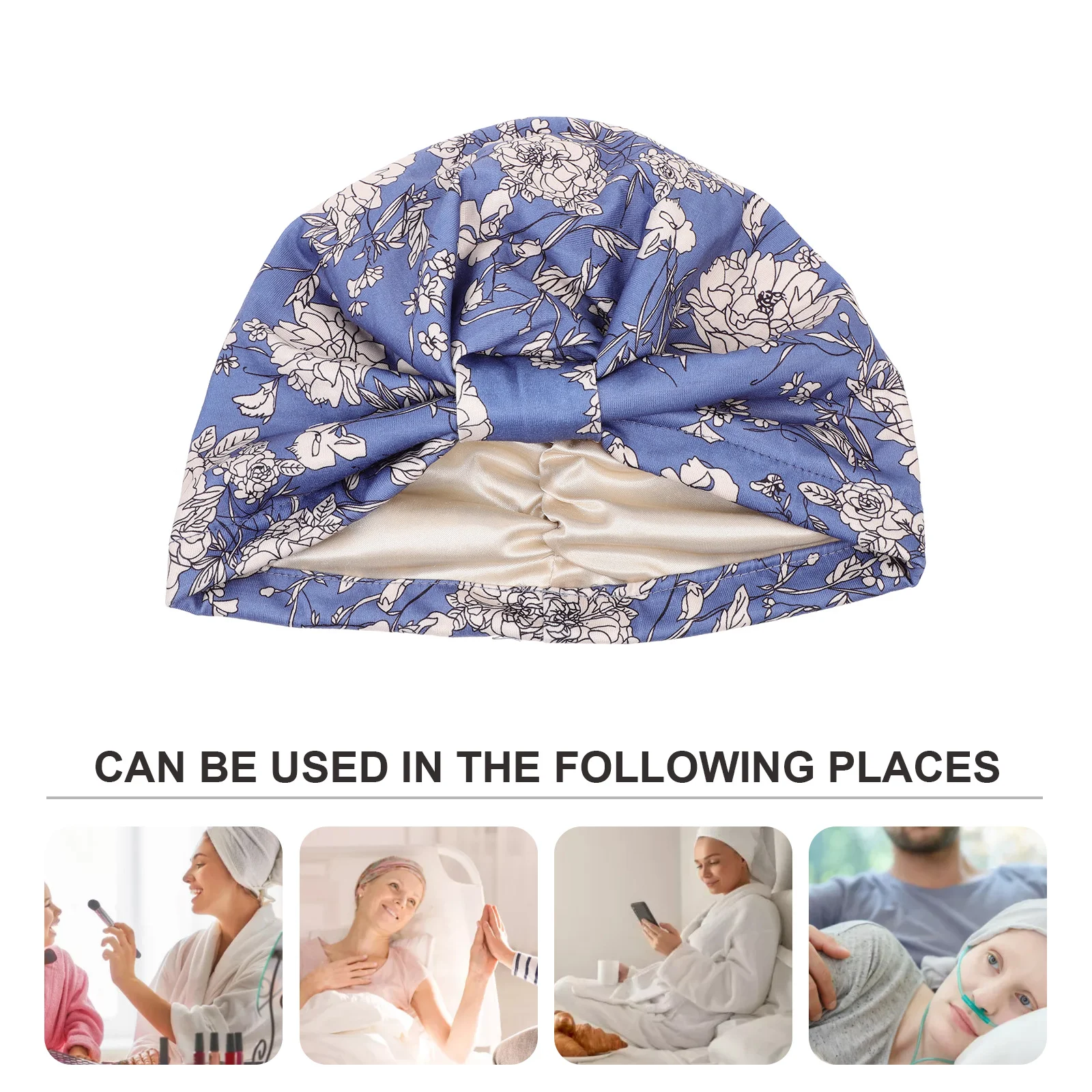 Portable Ethnic Style Turban Sleeping Hat Soft Durable Sleep Hair Protection Chemo Hat Adult Women Turban