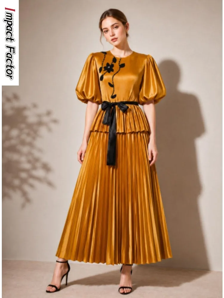 Miyake High-end Fashion Suit Age-reducing Loose and Thin Top Women's Pleated High-waisted Chiffon Skirt Two-piece Set