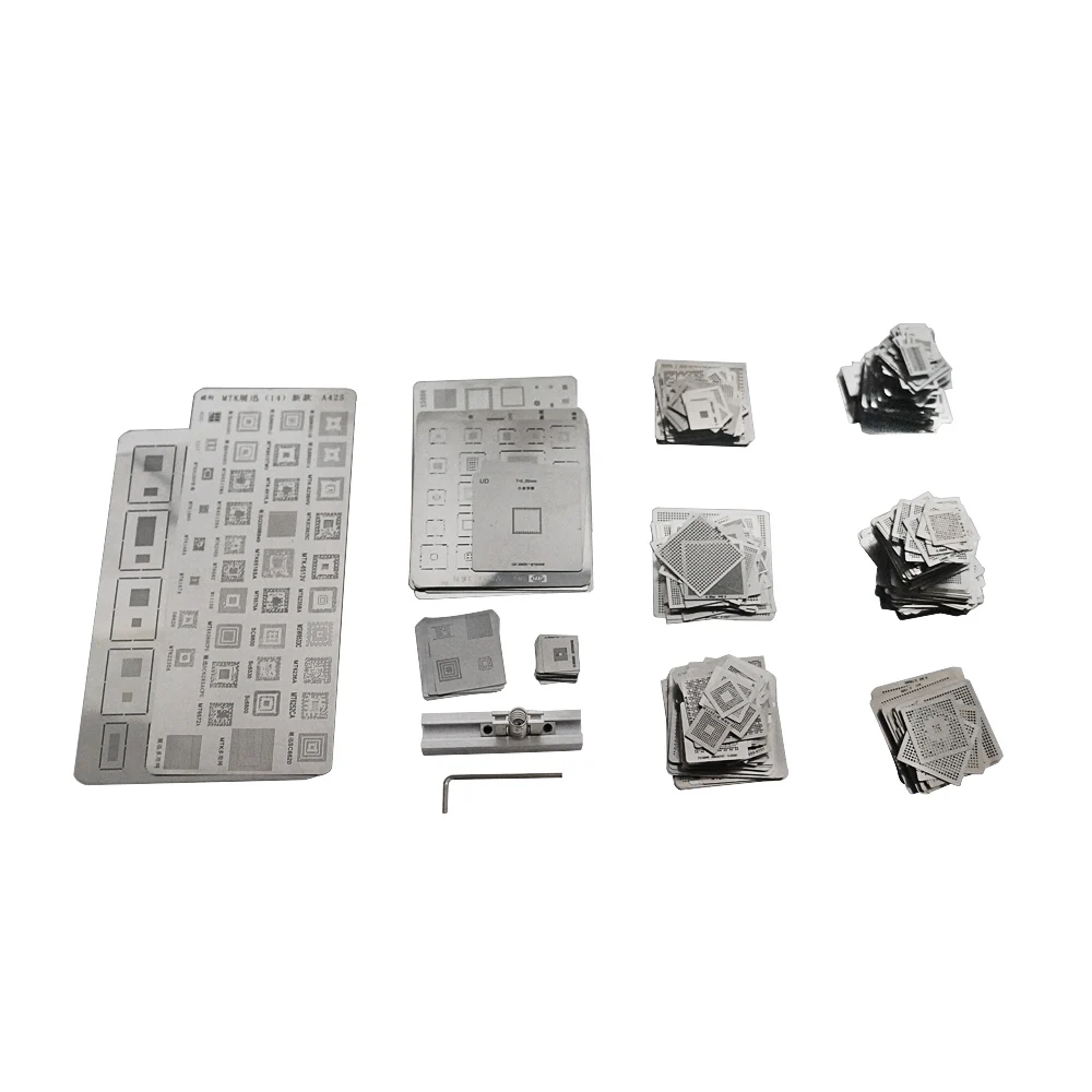 219/ 433/ 640/ 810pcs Model BGA Reballing Stencil Kit Direct Heating Reballing Station /810 Pcs BGA Stencils BGA Rework Station