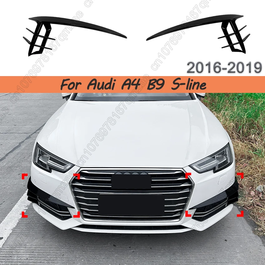 

Front Bumper Side Air Vent Trim For Audi A4 B9 S-line TFSI TDI 2016-2019 Fog Light Cover Air Vent Trim Flap Canards Accessories