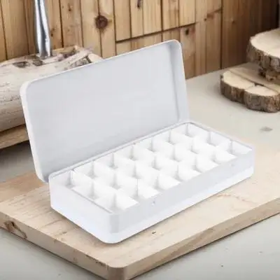 

1 Set Empty Watercolor Tin Compartments Color Box For Artist Student Storage Iron Case Portable Watercolor Paint Pan Palette