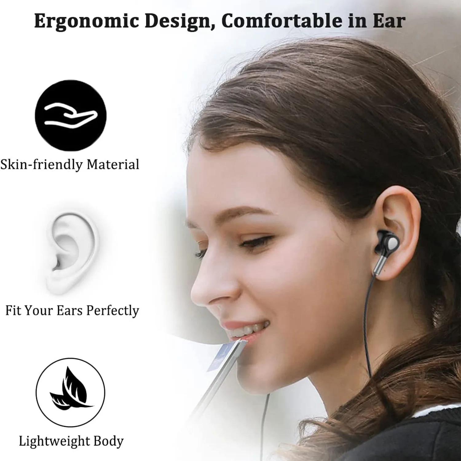 USB C Headphones, In-Ear Headset with Microphone and Volume Control