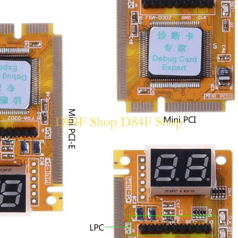D84F 3 in 1 Mini PCI PCI-E LPC Tester Notebook Combo Debug Card Diagnostic Post Card Multipurpose Testing Tool