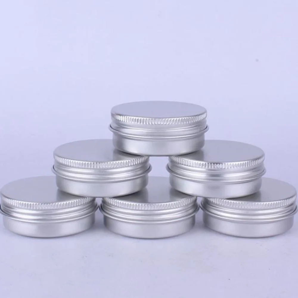 200pcs Mini Aluminium Silver Box Empty Container Makeup Jar Pot Leafproof 30ml 52*20mm Aluminium Empty Travel