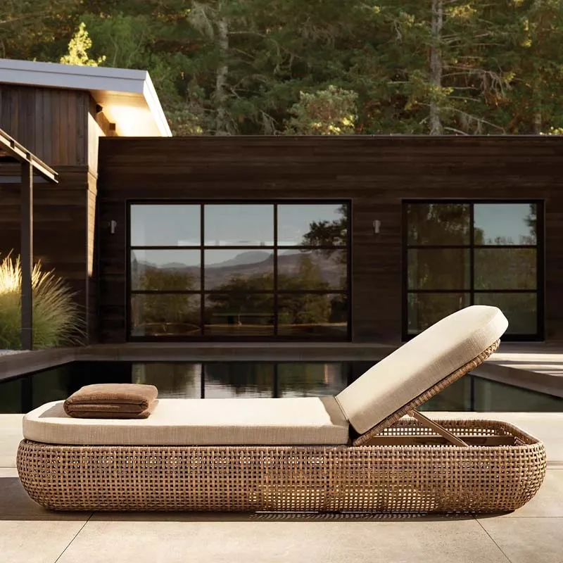 

Rattan Outdoor Garden Lounge Chair Outdoor Furniture Beach Sun Lounger Chaise