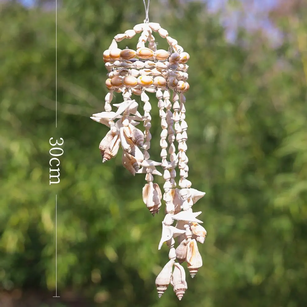 Natural Seashell Wind Chime 30Cm Handmade Hanging Ornament For Yard Garden Patio Home Balcony Decor