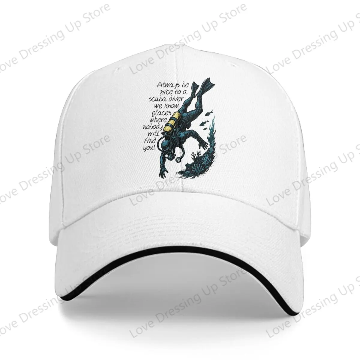 New Love Scuba Dive Men Women Baseball Caps Always Be Nice to a Scuba Diver Dad's Hat Running Hats