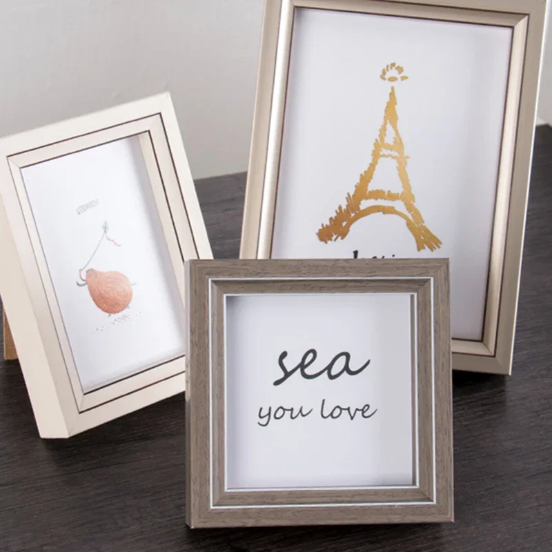 

Unusual Small Picture Frame Custom Family Office Table Photo Frame Minimalist Creative Marcos Cuadros Painting Frames Wall