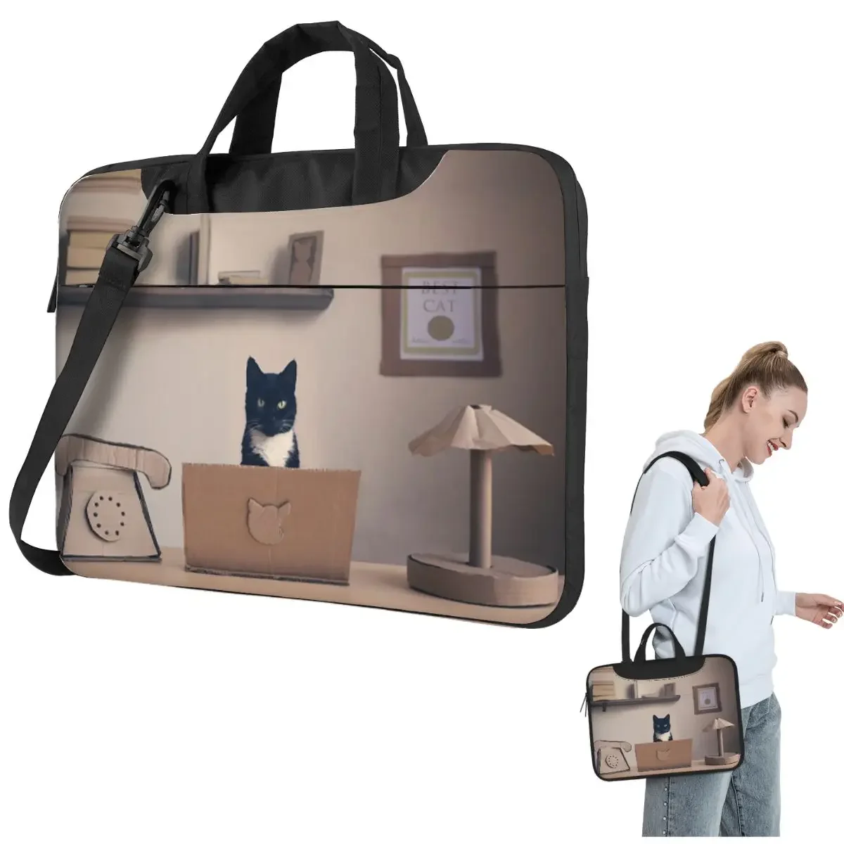 

Eco Friendly Corporate Cat Crossbody Laptop Bag Case Computer Bag Resistant Protective Notebook Pouch for Macbook Pro