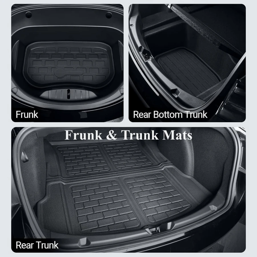 For Tesla Model 3+ Highland 2024 Floor Mats LHD RHD All Weather Protection Car Floor Liners Frunk Trunk Cargo Liners Mat