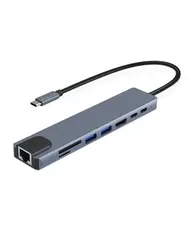 8in1 USB C HUB Type C Splitter 4K Thunderbolt 3 Docking Station Laptop Adapter For Macbook Air M1 iPad Pro RJ45 HDMI Computer
