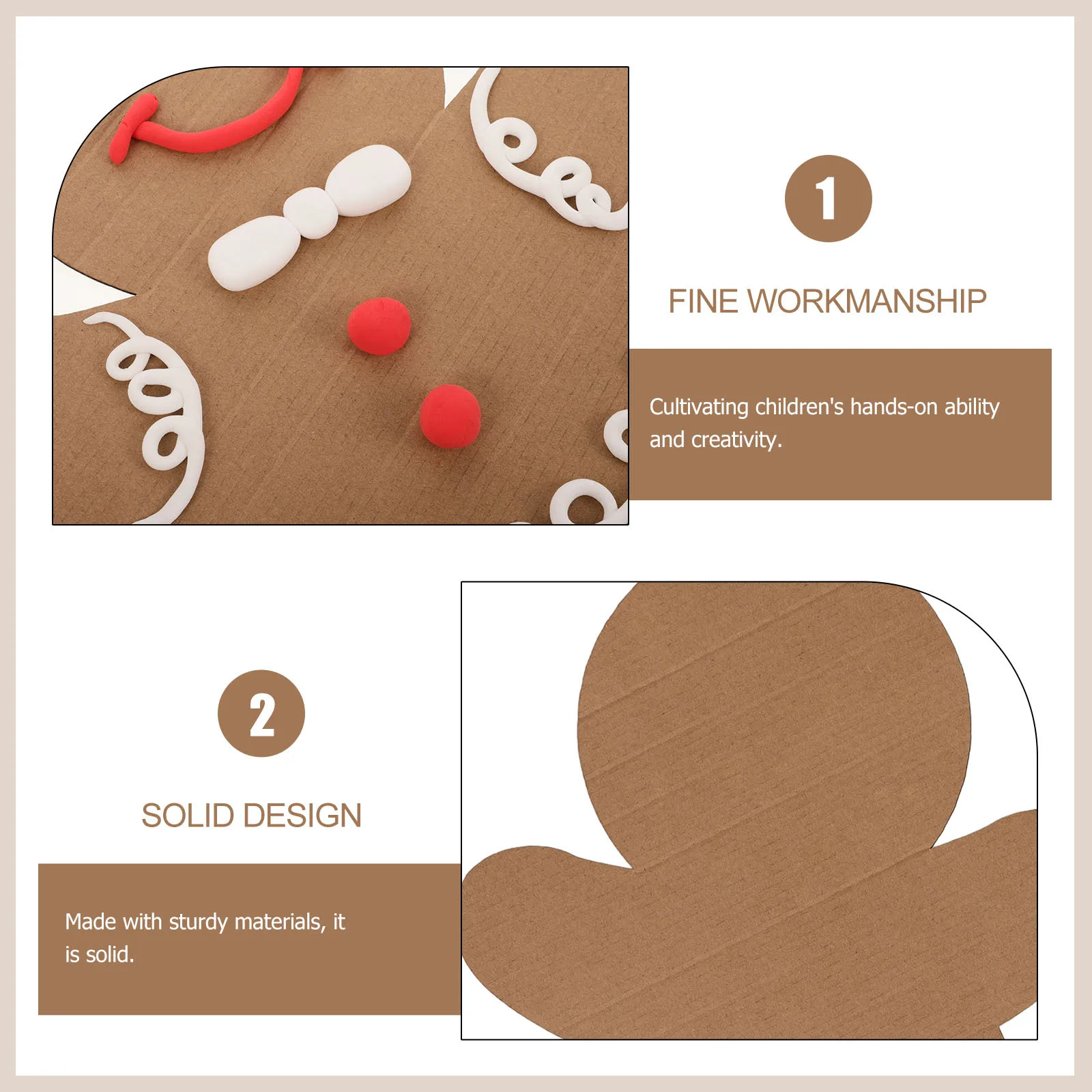 

1Set Gingerbread Man DIY Craft Material for Christmas Decorations Handmade Ornament School Activity Supply