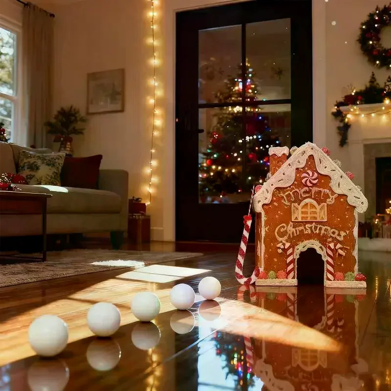 Мини-пряничный игровой набор для гольфа, забавная деревянная рождественская игрушка, мини-праздничный домашний гольф с праздничными препятствиями, игра для семейной вечеринки