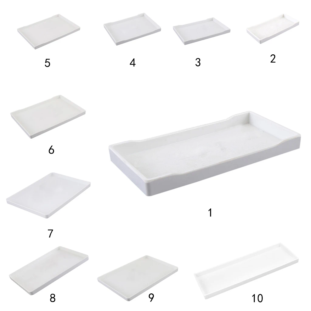 Melamine Plate Rectangle Hotel Serving Tray Easy to Clean Raised Edge for Coffee Tea Juice Bread Cake Fruit