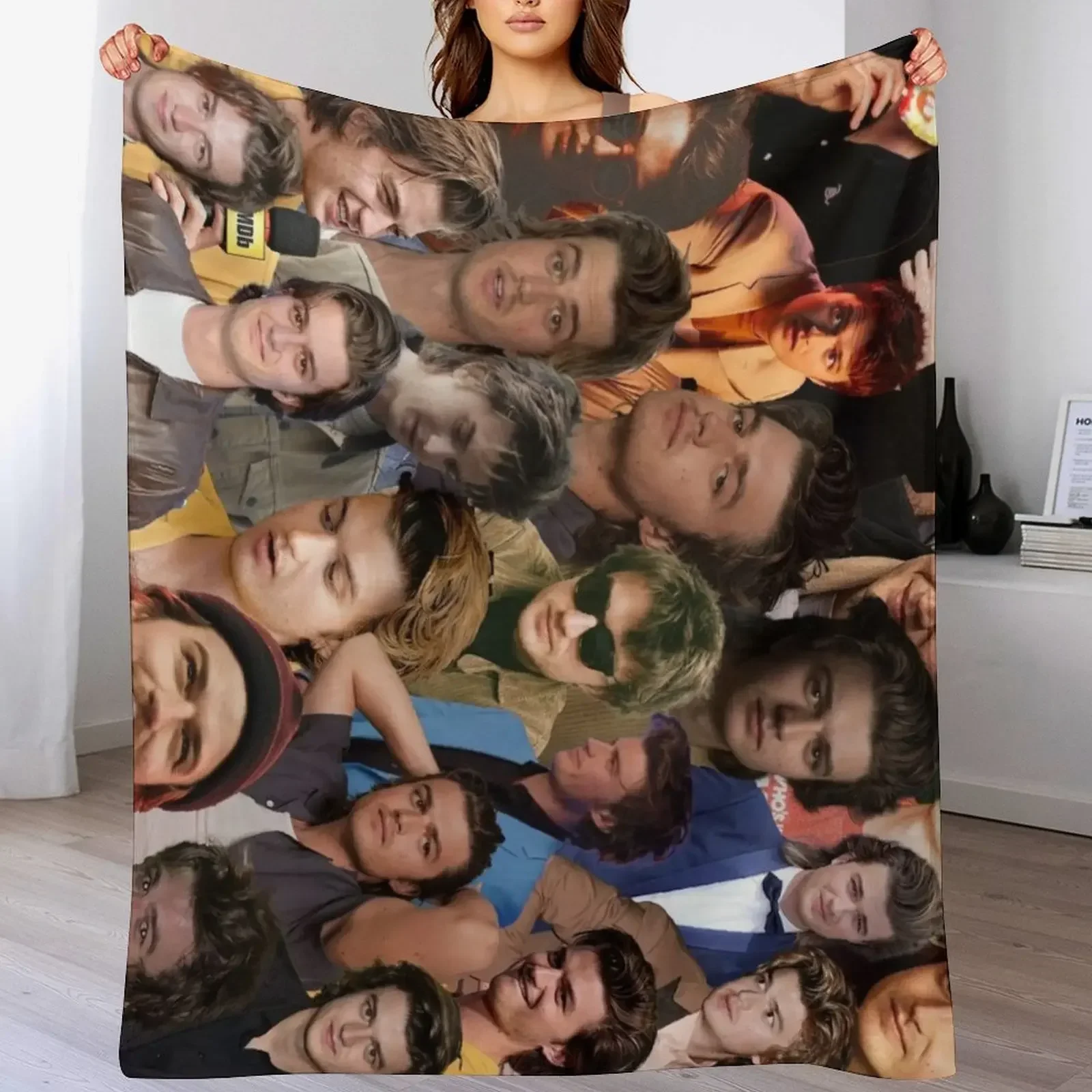

Joseph Keery Photo Collage Throw Blanket Anti Shedding Soft Fuzzy Blanket for Home