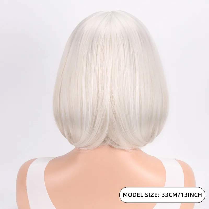 여성 스트레이트 앞머리 밥 헤어컷 레이디 데일리 매치 헤드기어 베이지색 어딕션 숏헤어 파티 드레스업 헤드웨어 학생 헤어 가발