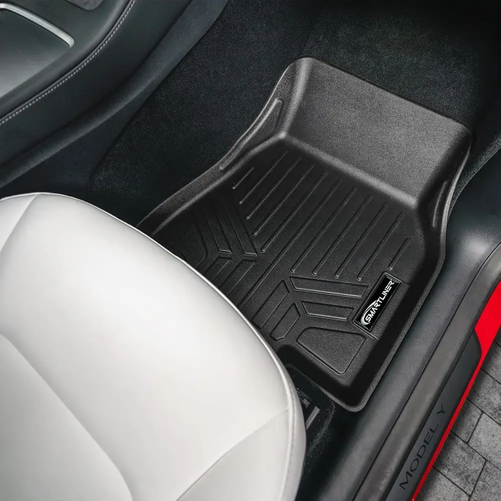 All Weather Custom Fit 2 Rows Floor Mat Liner Set Compatible with 2020-2025 Tesla Model Y