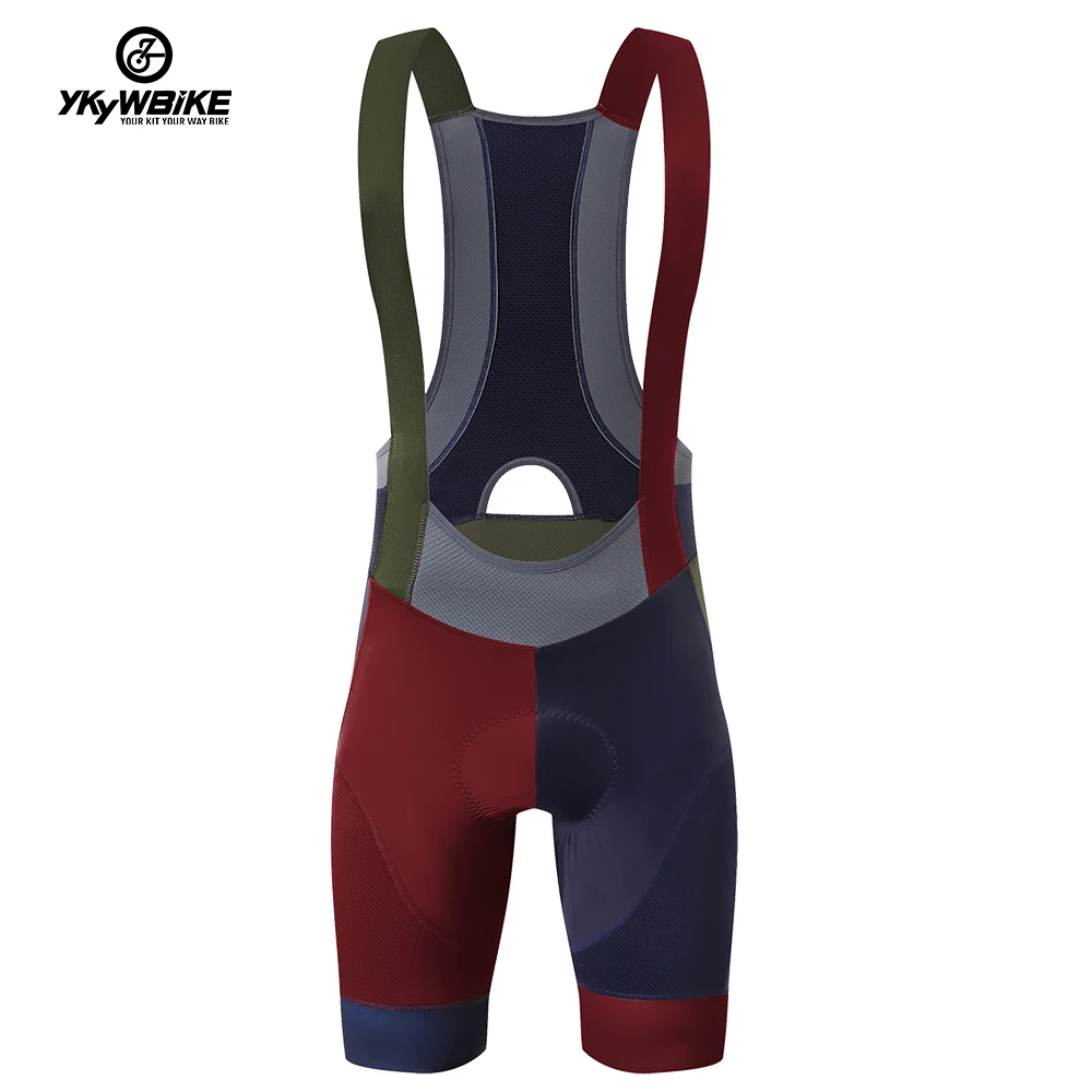 

YKYWBIKE Men Cycling Bib Shorts BIcycle Bib Shorts Mtb Bicycle Clothing Bike Bib Tights Summer Team Cycling bibs Colorful