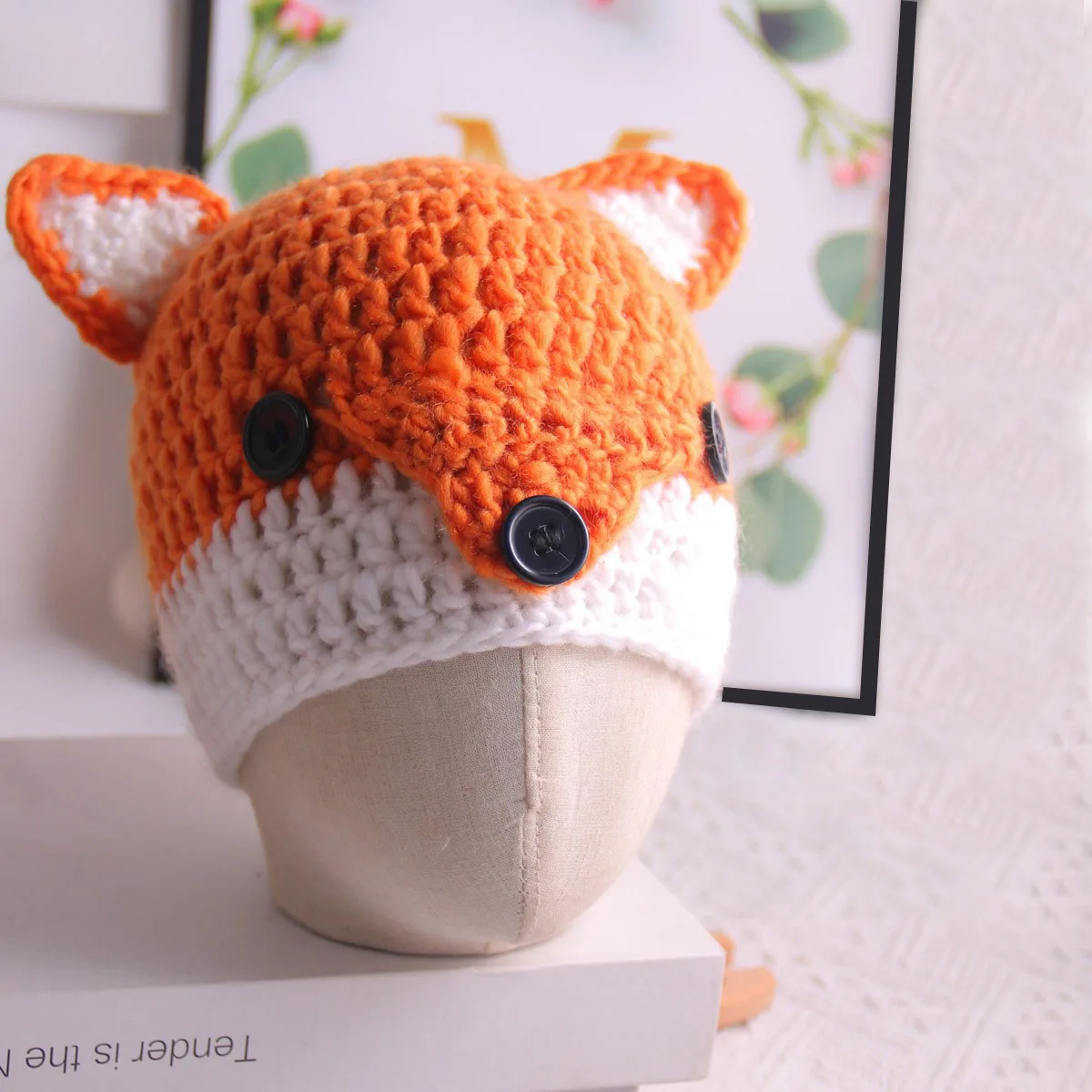 Hand-knitted Autumn/winter Warm Kids Pullover Windproof Fox Knit Hat