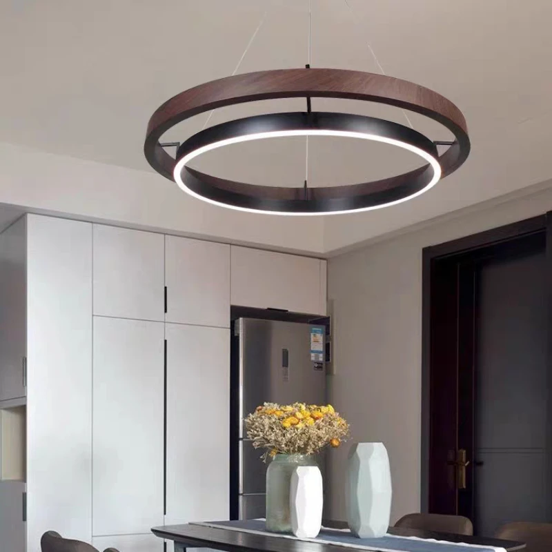 Decorative LED Double Circular Pendant Light in Modern Nordic Style for Dining Room, Bedroom, Living Room, Villa or Kitchen